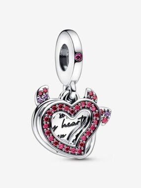 Pandora Devil Heart Double Dangle Charm